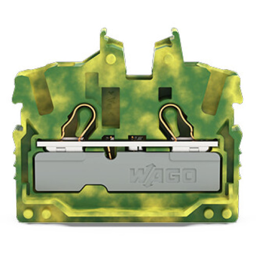 2-conductor miniature through terminal block, with operating slots, 2.5 mm&sup2;, green-yellow