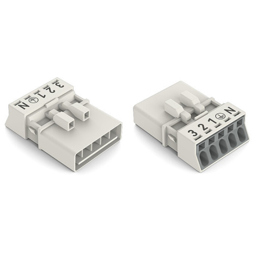 Plug, 5-pole, Cod. A, white