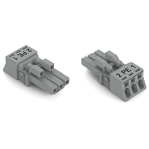 Socket, 3-pole, Cod. B, gray