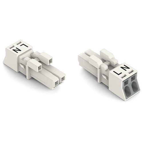 Socket, 2-pole, Cod. A, white