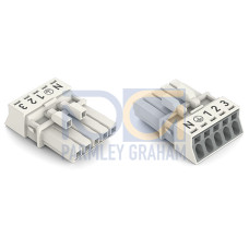 Socket, 5-pole, Cod. A, white