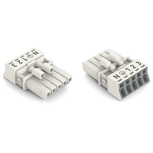 Socket, 5-pole, Cod. A, white