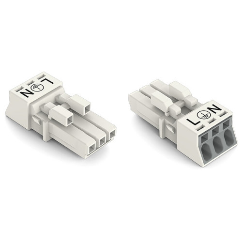 Socket, 3-pole, Cod. A, white