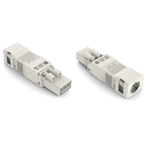 Plug, with strain relief housing, 3-pole, white