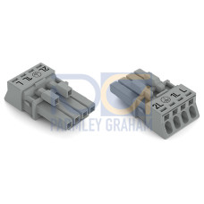 Socket, 4-pole, Cod. B, gray