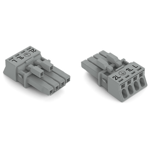 Socket, 4-pole, Cod. B, gray