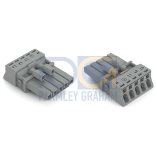 Socket, 5-pole, Cod. B, gray