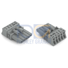 Socket, 5-pole, Cod. B, gray