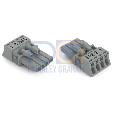 Socket, 4-pole, Cod. B, gray