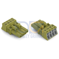 Socket, 4-pole, Cod. B, light green