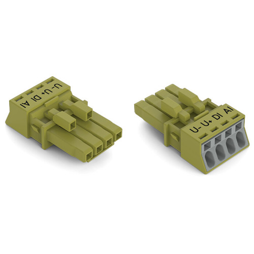 Socket, 4-pole, Cod. B, light green