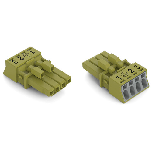 Socket, 4-pole, Cod. B, light green