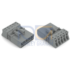 Plug, 5-pole, Cod. B, gray