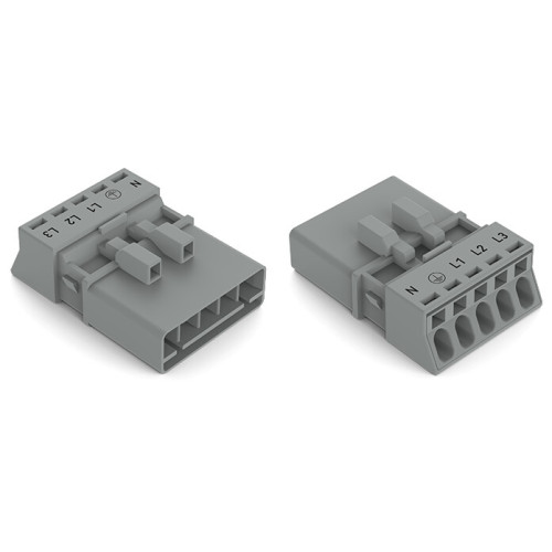 Plug, 5-pole, Cod. B, gray