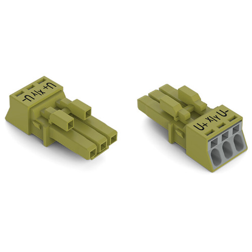 Socket, 3-pole, Cod. B, light green