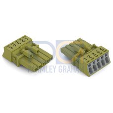 Socket, 5-pole, Cod. B, light green