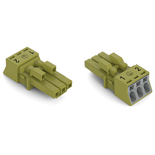 Socket, 3-pole, Cod. B, light green