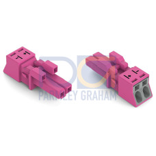Socket, 2-pole, Cod. B, pink