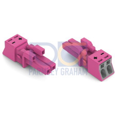 Socket, 2-pole, Cod. B, pink