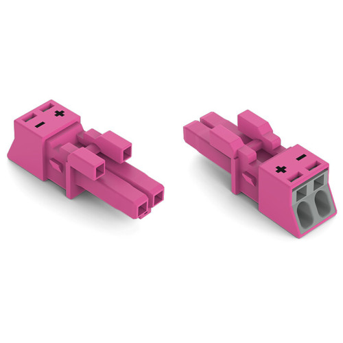 Socket, 2-pole, Cod. B, pink
