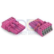 Socket, 5-pole, Cod. B, pink