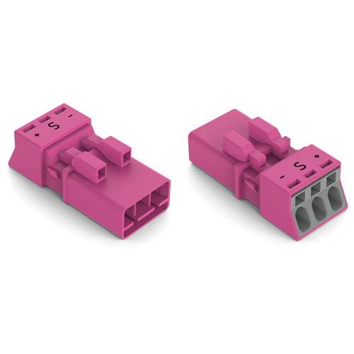 Plug, 3-pole, pink