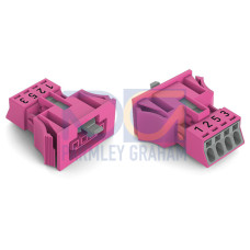 Socket, 4-pole, Cod. B, pink