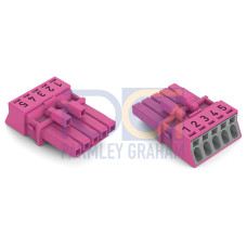 Socket, 5-pole, Cod. B, pink