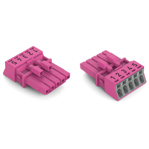 Socket, 5-pole, Cod. B, pink