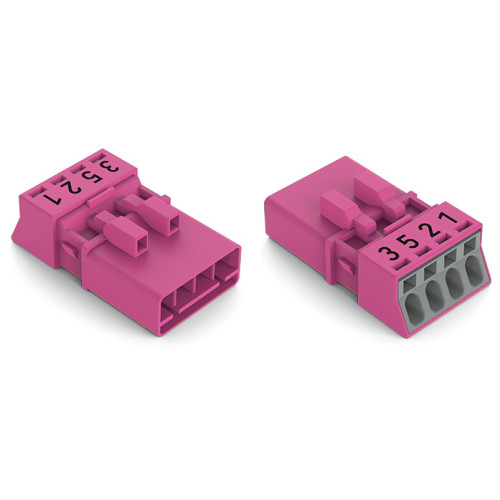 Plug, 4-pole, pink