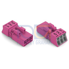 Plug, 3-pole, pink