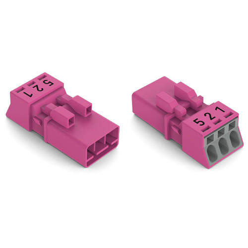 Plug, 3-pole, pink