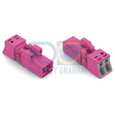 Plug, 2-pole, Cod. B, pink