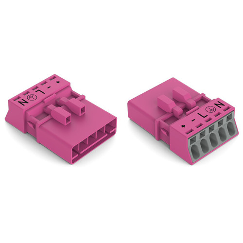 Plug, 5-pole, pink