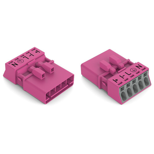 Plug, 5-pole, pink