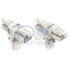 T-distribution connector, 3-pole, Cod. A, white