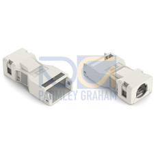 Strain relief housing, 5-pole, with locking clip, white