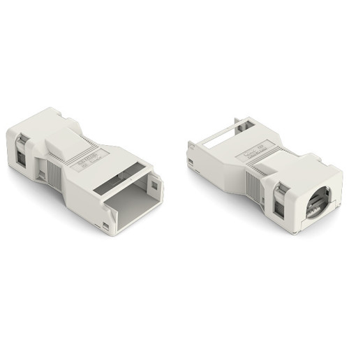 Strain relief housing, 5-pole, with locking clip, white