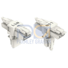 T-distribution connector, 3-pole, Cod. A, white