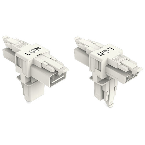 T-distribution connector, 3-pole, Cod. A, white