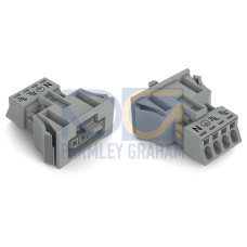 Snap-in socket, 4-pole, Cod. B, gray