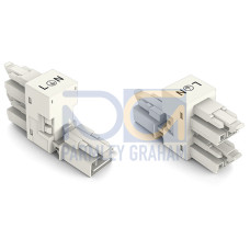 h-distribution connector, 3-pole, Cod. A, white