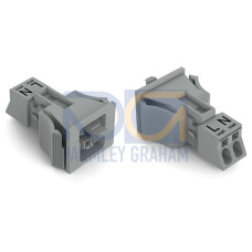 Snap-in socket, 2-pole, Cod. B, gray