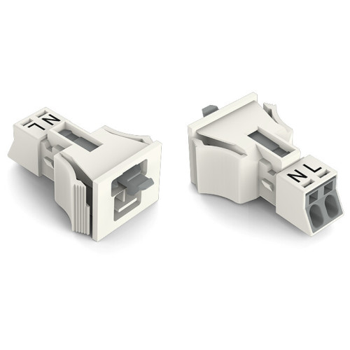 Snap-in plug, 2-pole, Cod. A, white