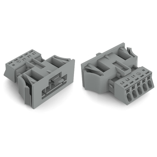 Snap-in plug, 5-pole, Cod. B, gray