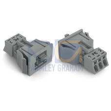 Snap-in plug, 3-pole, Cod. B, gray