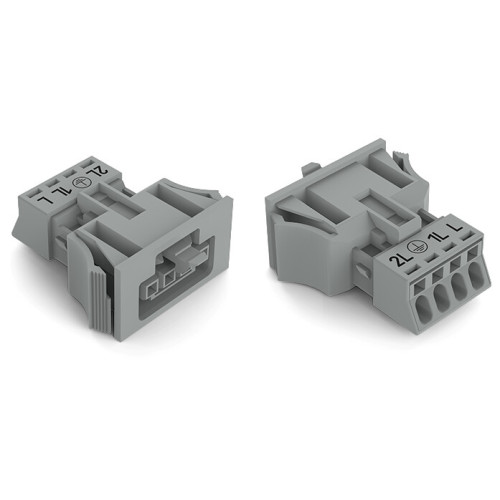 Snap-in socket, 4-pole, Cod. B, gray