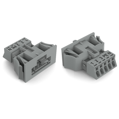 Snap-in plug, 5-pole, Cod. B, gray