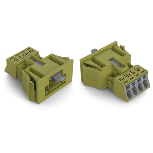 Snap-in plug, 4-pole, Cod. B, light green