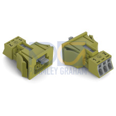 Snap-in socket, 3-pole, Cod. B, light green